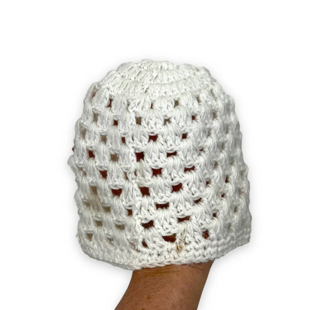 Handmade Hat Girls Crochet Knit Rose Beanie
